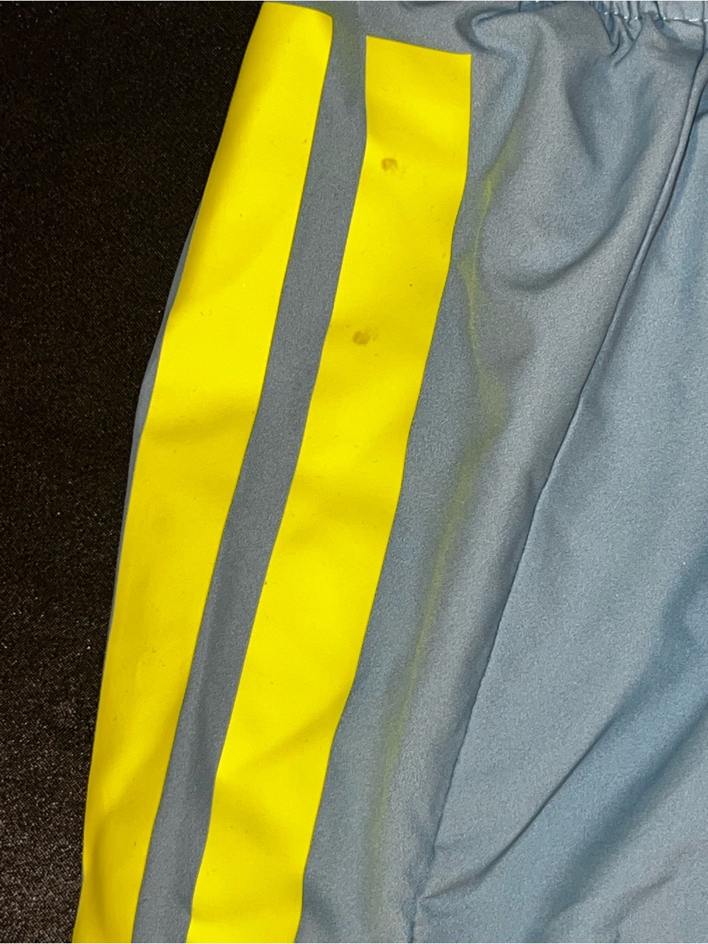adidas Light Blue Athletic Shorts with Neon Yellow Accents size medium - Picture 6 of 10